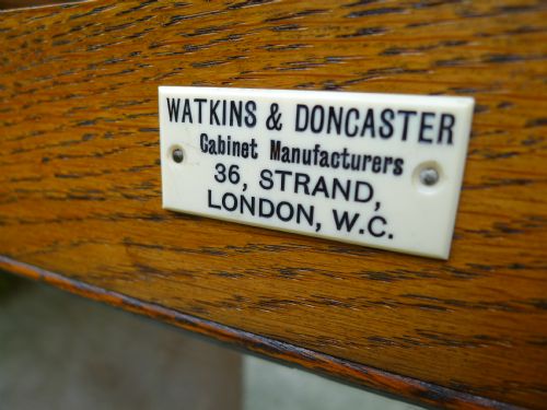 fig 2. OAK 20 DRAWER COLLECTORS CABINET BY WATKINS AND DONCASTER, 36 THE STRAND, LONDON W.C.