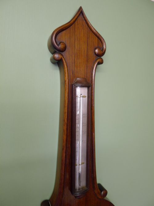 A GOOD VICTORIAN ROSEWOOD 10 INCH DIAL WHEEL BAROMETER IN FULL WORKING ORDERCIRCA 1870 - ADDITIONAL PHOTO 2