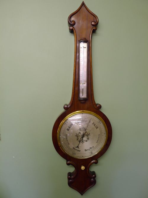A GOOD VICTORIAN ROSEWOOD 10 INCH DIAL WHEEL BAROMETER IN FULL WORKING ORDERCIRCA 1870 - ADDITIONAL PHOTO 4