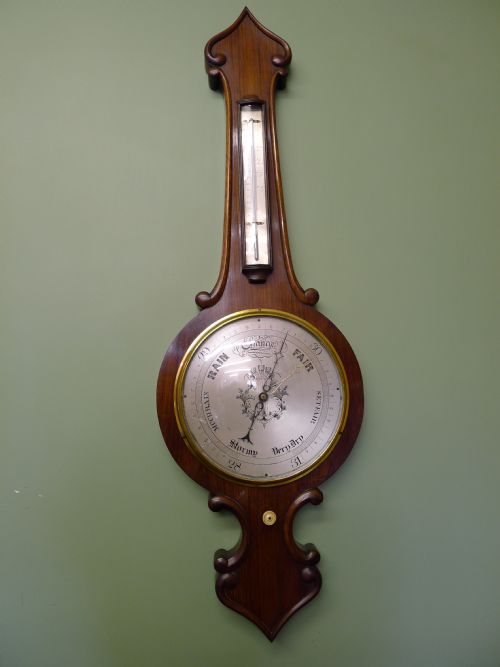 A GOOD VICTORIAN ROSEWOOD 10 INCH DIAL WHEEL BAROMETER IN FULL WORKING ORDERCIRCA 1870 - ADDITIONAL PHOTO 5