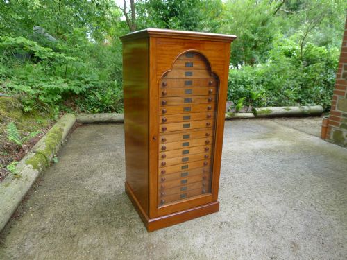 A Fine 20 Drawer, Victorian Mahogany Collectors Cabinet by Crockett of Cavendish Square, London. Circa 1885