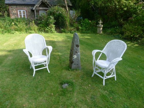 A Pair of Art Deco' Wicker Garden or Conservatory Chairs. Circa 1930.
