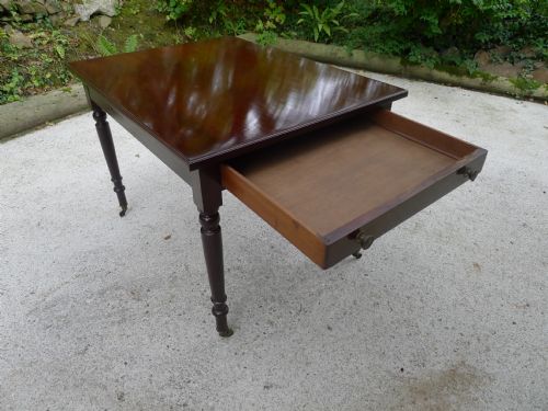 A Good Victorian Mahogany Writing or Tea Table Circa 1870.