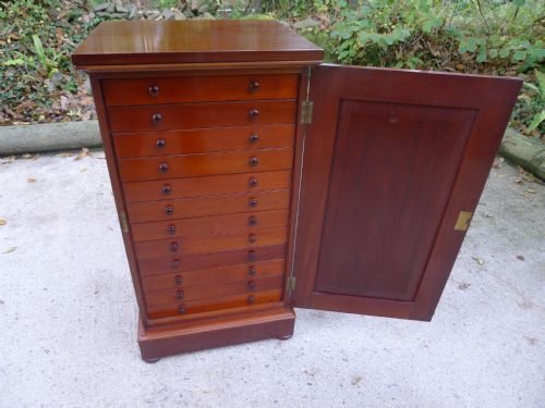fig 1. A SUPERB EARLY VICTORIAN, HONDURAS MAHOGANY, COLLECTORS CABINET BY STANDISH