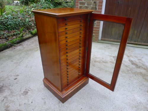 fig 2. A MAGNIFICENT AND RARE 20 DRAWER COLLECTORS CABINET BY THOMAS GURNEY CIRCA 1880.