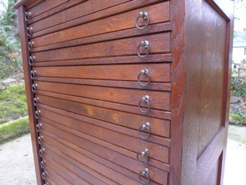 fig 1. A SOLID OAK VICTORIAN 20 DRAWER COLLECTORS CABINET CIRCA 1890