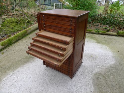 fig 4. A SOLID OAK VICTORIAN 20 DRAWER COLLECTORS CABINET CIRCA 1890