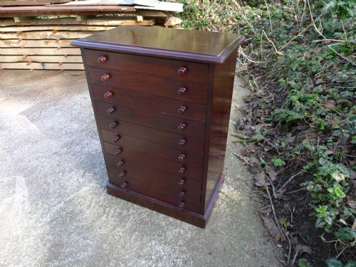 fig 1. A GOOD AND VERSATILE 10 DRAWER VICTORIAN DEAL COLLECTORS CABINET CIRCA 1890