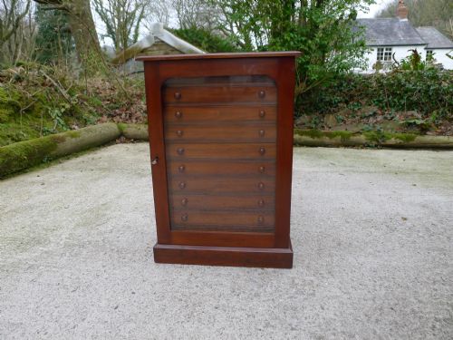 fig 2. A GOOD VICTORIAN DEAL AND MAHOGANY COLLECTORS CABINET BY GARDNER OF OXFORD STREET, LONDON. CIRCA 1890.