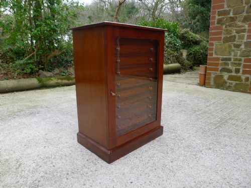 fig 3. A GOOD VICTORIAN DEAL AND MAHOGANY COLLECTORS CABINET BY GARDNER OF OXFORD STREET, LONDON. CIRCA 1890.