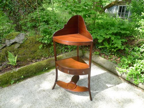 A Good Georgian Mahogany Bow Front Corner Display or Washstand Circa 1820.