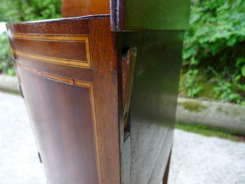 A GOOD GEORGIAN BOW FRONT MAHOGANY CORNER DISPLAY STANDWASH STAND WITH RARE FOLD DOWN TOP CIRCA 1790 - ADDITIONAL PHOTO 8