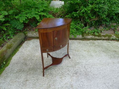 A GOOD GEORGIAN BOW FRONT MAHOGANY CORNER DISPLAY STANDWASH STAND WITH RARE FOLD DOWN TOP CIRCA 1790 - ADDITIONAL PHOTO 12