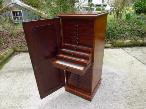 A Good Victorian Mahogany 20 Drawer Collectors Cabinet Circa 1880.