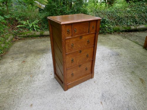 A Small Arts and Crafts Solid Oak Batchelor Chest Circa 1890
