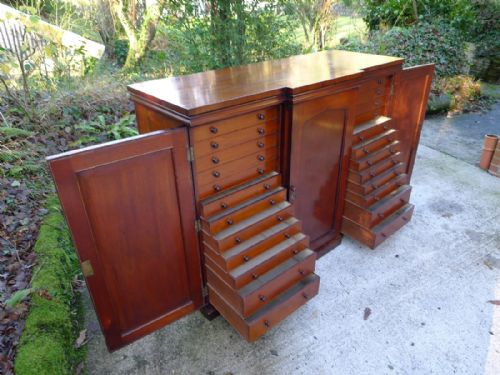 A Magnificent 36 Graduated Drawer Victorian Mahogany Collectors Cabinet Circa 1880