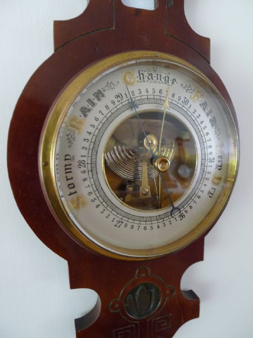 fig 1. A GOOD 'ARTS AND CRAFTS' PERIOD ANEROID BAROMETER. CIRCA 1900.