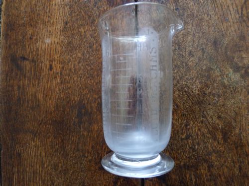 3 VICTORIAN MEDICINE GLASS MEASURES CIRCA 1870 - ADDITIONAL PHOTO 1