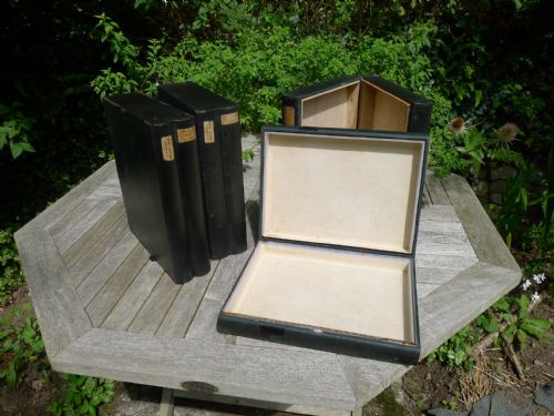 4 Beautiful Victorian Entomologist Book Boxes. Circa 1880. Collectors Specimen Cabinets.