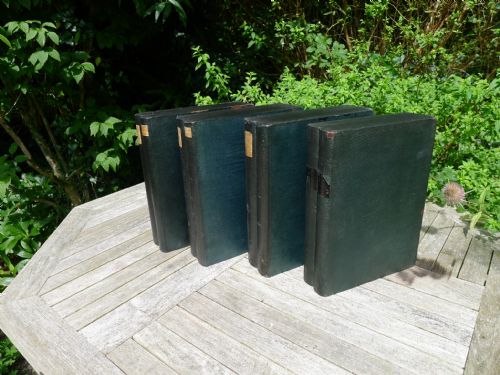 fig 3. 4 BEAUTIFUL VICTORIAN ENTOMOLOGIST BOOK BOXES. CIRCA 1880. COLLECTORS SPECIMEN CABINETS.
