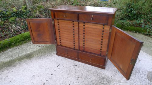 A Fine 28 Drawer Collectors Cabinet Circa 1850 in Honduras Mahogany