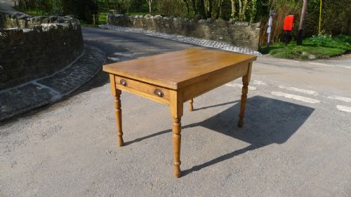 A Pine West Country Farmhouse Kitchen Table with Drawer. Circa 1890.