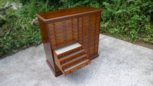 fig 2. A GOOD 30 DRAWER COLLECTORS CABINET BY J.T.CROCKETT,CAVENDISH SQUARE, LONDON. CONTINENTAL DEPTH DRAWERS. CIRCA 1890