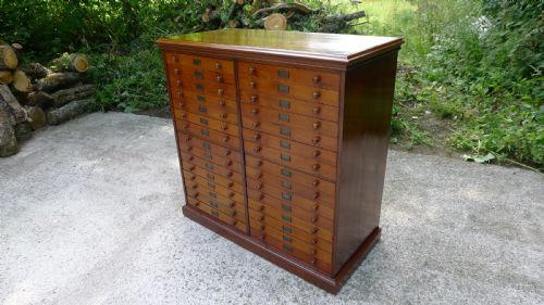 fig 1. A GOOD 30 DRAWER COLLECTORS CABINET BY J.T.CROCKETT,CAVENDISH SQUARE, LONDON. CONTINENTAL DEPTH DRAWERS. CIRCA 1890