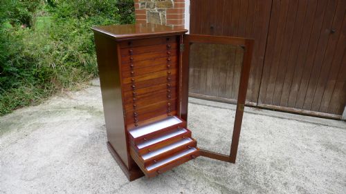 A 20 Drawer Mahogany Collectors Cabinet by J.t.crockett of London. Circa 1890.