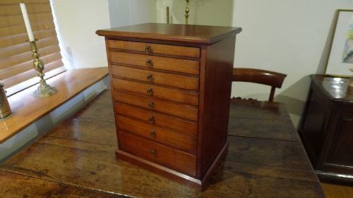 A Fine 8 Drawer Mahogany Collectors Cabinet Circa 1890
