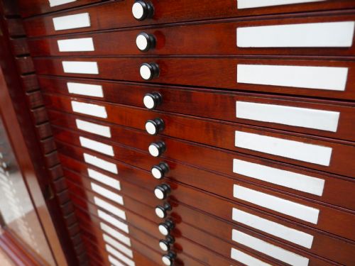 fig 3. A SUPERB 56 DRAWER MAHOGANY COLLECTORS CABINET BY HOLLAND & SONS. CIRCA 1890. 