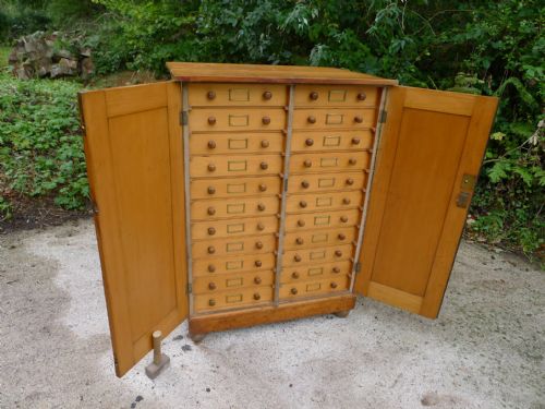 fig 2. A SOLID ENGLISH ASH MINERAL OR FOSSIL COLLECTORS CABINET CIRCA 1870.