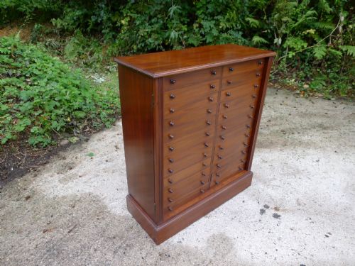 A Good 24 Drawer Mahogany Collectors Cabinet, Ideal for Medals, Watches, Etc. Circa 1900.