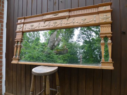 A FINE AND ORIGINAL LATE 18THEARLY 19TH CENTURY OVERMANTEL IN PINE AND GESSO ORIGINAL GLASS - ADDITIONAL PHOTO 8