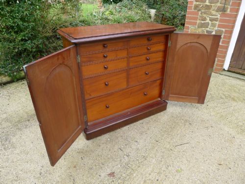 A Victorian Mahogany 9 Drawer Collectors Cabinet Circa 1880.