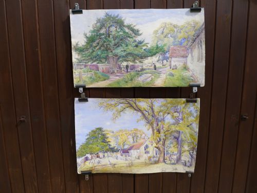 AN INTERESTING PAIR OF VICTORIAN WATER COLOURS OF VIEWS OF EARTHAMPSTED CHURCH BERKSHIRE - ADDITIONAL PHOTO 7