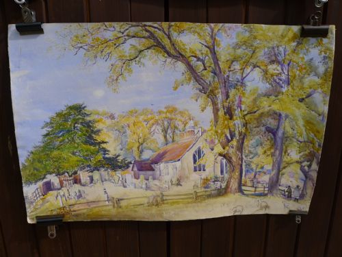 AN INTERESTING PAIR OF VICTORIAN WATER COLOURS OF VIEWS OF EARTHAMPSTED CHURCH BERKSHIRE - ADDITIONAL PHOTO 15