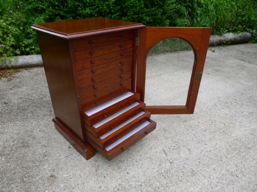 A Beautiful Victorian Mahogany Collectors Cabinet Circa 1870.