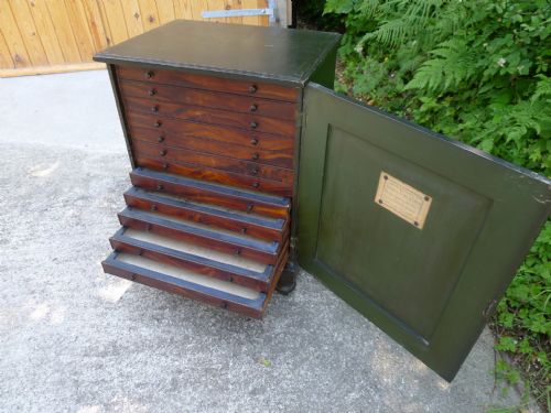 AN EXCELLENT ORIGINAL PAINTED 12 DRAWER COLLECTORS CABINET CIRCA 1870 - ADDITIONAL PHOTO 7