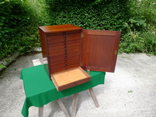 A Superb 12 Drawer Mahogany Collectors Cabinet. James Tennent. Circa 1860.