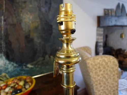 A GOOD VICTORIAN RISE AND FALL STANDARD LAMP CIRCA 1880 - ADDITIONAL PHOTO 5