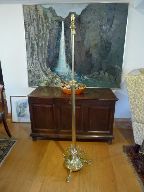 A GOOD VICTORIAN RISE AND FALL STANDARD LAMP CIRCA 1880 - ADDITIONAL PHOTO 7