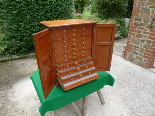 A Victorian Deal 'Arts and Crafts' Collectors Cabinet Circa 1895.