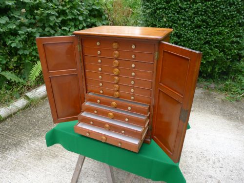 fig 1. A VICTORIAN DEAL 'ARTS AND CRAFTS' COLLECTORS CABINET CIRCA 1895.
