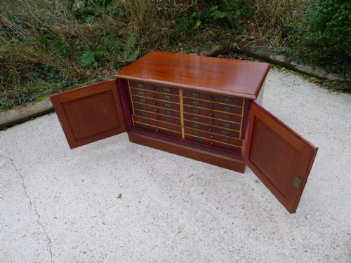 A SUPERB 'TYPE' SPECIMEN COLLECTORS CABINET IN MAHOGANY AND SATIN WOOD CIRCA 1870 - ADDITIONAL PHOTO 7