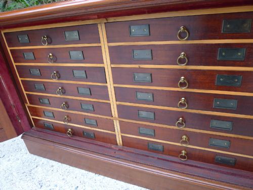 A SUPERB 'TYPE' SPECIMEN COLLECTORS CABINET IN MAHOGANY AND SATIN WOOD CIRCA 1870 - ADDITIONAL PHOTO 8