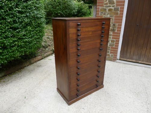 A 14 Drawer Egg Collectors Cabinet in Oak and Deal Circa 1890.