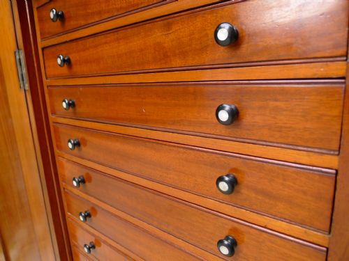 fig 1. A MAGNIFICENT 40 DRAWER VICTORIAN MAHOGANY COLLECTORS CABINET CIRCA 1870