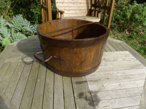 A Good Oak Log Bin Dated 1855