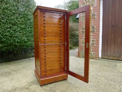 fig 2. A VERY FINE BRADY SOLID MAHOGANY COLLECTORS CABINET. CIRCA 1900.